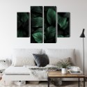 Obraz Wieloczęściowy Zielone Liście W Skali Makro Canvas Naturalny 80x60 LBS-3715-NC80-60_2X20-60_2X20-40