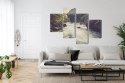 Obraz Wieloczęściowy Górska Rzeka W Lesie Canvas Naturalny 80x50 LBS-3225-NC80-50_2X20-50_2X20-30