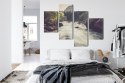 Obraz Wieloczęściowy Górska Rzeka W Lesie Canvas Naturalny 80x50 LBS-3225-NC80-50_2X20-50_2X20-30