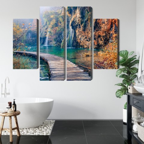 Obraz Wieloczęściowy Park Narodowy Jezior Plitwickich Canvas Naturalny 80x60 LBS-3319-NC80-60_2X20-60_2X20-40