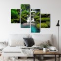 Obraz Wieloczęściowy Piękny Wodospad W Dżungli Canvas 120x75 LBS-3245-C120-75_2X30-75_2X30-45
