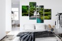 Obraz Wieloczęściowy Piękny Wodospad W Dżungli Canvas 120x75 LBS-3245-C120-75_2X30-75_2X30-45