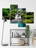 Obraz Wieloczęściowy Piękny Wodospad W Dżungli Canvas 120x75 LBS-3245-C120-75_2X30-75_2X30-45