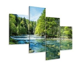 Obraz Wieloczęściowy Rzeka W Jura Neuchâtel Canvas 120x75 LBS-3220-C120-75_2X30-75_2X30-45