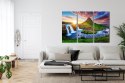 Obraz Wieloczęściowy Widok Na Wodospad Kirkjufellsfoss Canvas 120x80 LBS-3287-C120-80_3X40-80