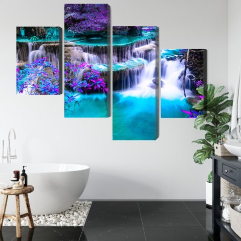 Obraz Wieloczęściowy Wodospad Huay Mae Khamin Canvas 120x75 LBS-3235-C120-75_2X30-75_2X30-45