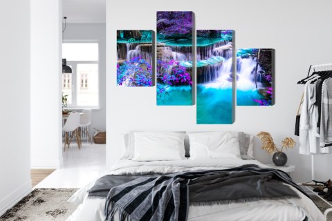 Obraz Wieloczęściowy Wodospad Huay Mae Khamin Canvas 120x75 LBS-3235-C120-75_2X30-75_2X30-45