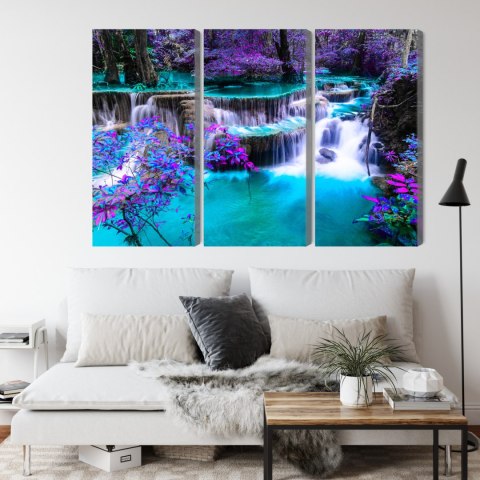 Obraz Wieloczęściowy Wodospad Huay Mae Khamin Canvas 120x80 LBS-3232-C120-80_3X40-80