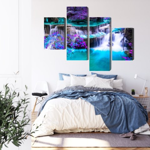 Obraz Wieloczęściowy Wodospad Huay Mae Khamin Canvas Naturalny 80x50 LBS-3235-NC80-50_2X20-50_2X20-30