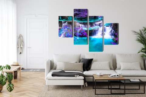 Obraz Wieloczęściowy Wodospad Huay Mae Khamin Canvas Naturalny 80x50 LBS-3235-NC80-50_2X20-50_2X20-30