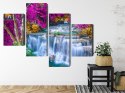 Obraz Wieloczęściowy Wodospad Jesienią Canvas 120x75 LBS-3230-C120-75_2X30-75_2X30-45