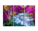 Obraz Wieloczęściowy Wodospad Jesienią Canvas 120x80 LBS-3227-C120-80_3X40-80