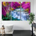 Obraz Wieloczęściowy Wodospad Jesienią Canvas 120x80 LBS-3227-C120-80_3X40-80