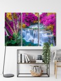 Obraz Wieloczęściowy Wodospad Jesienią Canvas 120x80 LBS-3227-C120-80_3X40-80