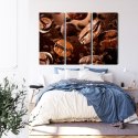 Obraz Wieloczęściowy Brązowe Ziarna Kawy Canvas 120x80 LBS-3110-C120-80_3X40-80