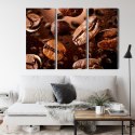Obraz Wieloczęściowy Brązowe Ziarna Kawy Canvas 120x80 LBS-3110-C120-80_3X40-80