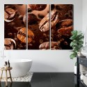 Obraz Wieloczęściowy Brązowe Ziarna Kawy Canvas 120x80 LBS-3110-C120-80_3X40-80