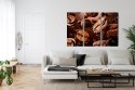 Obraz Wieloczęściowy Brązowe Ziarna Kawy Canvas 120x80 LBS-3110-C120-80_3X40-80