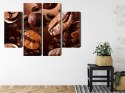 Obraz Wieloczęściowy Brązowe Ziarna Kawy Canvas 80x60 LBS-3112-C80-60_2X20-60_2X20-40