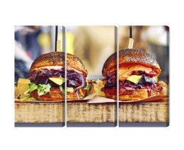 Obraz Wieloczęściowy Burgery Wegańskie Canvas 120x80 LBS-3070-C120-80_3X40-80