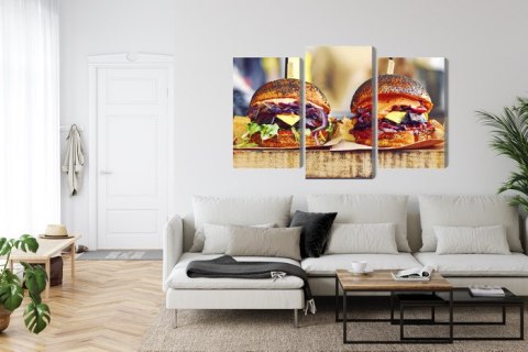 Obraz Wieloczęściowy Burgery Wegańskie Canvas 120x80 LBS-3071-C120-80_1X40-80_2X40-60