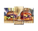 Obraz Wieloczęściowy Burgery Wegańskie Canvas Naturalny 90x60 LBS-3071-NC90-60_1X30-60_2X30-45