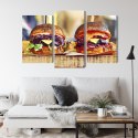 Obraz Wieloczęściowy Burgery Wegańskie Canvas Naturalny 90x60 LBS-3071-NC90-60_1X30-60_2X30-45