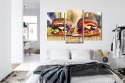 Obraz Wieloczęściowy Burgery Wegańskie Canvas Naturalny 90x60 LBS-3071-NC90-60_1X30-60_2X30-45