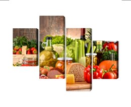 Obraz Wieloczęściowy Deska Obfitości Canvas Naturalny 80x50 LBS-3078-NC80-50_2X20-50_2X20-30