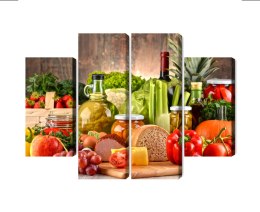 Obraz Wieloczęściowy Deska Obfitości Canvas Naturalny 80x60 LBS-3077-NC80-60_2X20-60_2X20-40