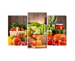 Obraz Wieloczęściowy Deska Obfitości Canvas Naturalny 90x60 LBS-3076-NC90-60_1X30-60_2X30-45