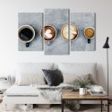 Obraz Wieloczęściowy Filiżanki Z Kawą Canvas 120x80 LBS-3116-C120-80_1X40-80_2X40-60