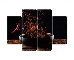 Obraz Wieloczęściowy Pieprz Cayenne W Locie Canvas 80x60 LBS-3595-C80-60_2X20-60_2X20-40