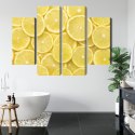 Obraz Wieloczęściowy Plastry Cytryny Canvas 80x60 LBS-3007-C80-60_2X20-60_2X20-40