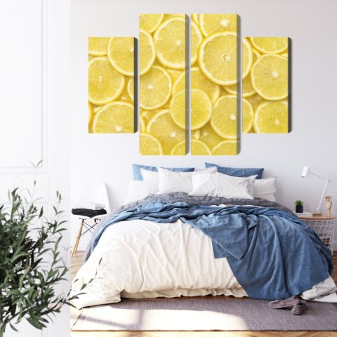 Obraz Wieloczęściowy Plastry Cytryny Canvas Naturalny 80x60 LBS-3007-NC80-60_2X20-60_2X20-40