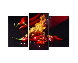 Obraz Wieloczęściowy Płonący Nóż Canvas 120x80 LBS-3588-C120-80_1X40-80_2X40-60