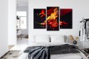 Obraz Wieloczęściowy Płonący Nóż Canvas 120x80 LBS-3588-C120-80_1X40-80_2X40-60