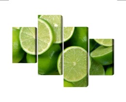 Obraz Wieloczęściowy Połówki Limonki Canvas 120x75 LBS-3018-C120-75_2X30-75_2X30-45