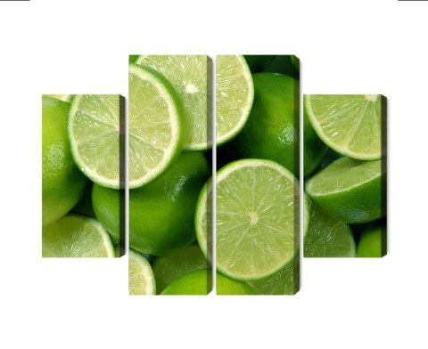 Obraz Wieloczęściowy Połówki Limonki Canvas 80x60 LBS-3017-C80-60_2X20-60_2X20-40
