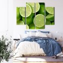 Obraz Wieloczęściowy Połówki Limonki Canvas 80x60 LBS-3017-C80-60_2X20-60_2X20-40