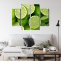 Obraz Wieloczęściowy Połówki Limonki Canvas 80x60 LBS-3017-C80-60_2X20-60_2X20-40