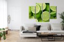Obraz Wieloczęściowy Połówki Limonki Canvas 80x60 LBS-3017-C80-60_2X20-60_2X20-40
