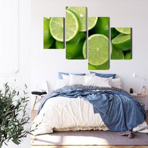 Obraz Wieloczęściowy Połówki Limonki Canvas Naturalny 80x50 LBS-3018-NC80-50_2X20-50_2X20-30