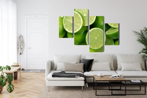 Obraz Wieloczęściowy Połówki Limonki Canvas Naturalny 80x50 LBS-3018-NC80-50_2X20-50_2X20-30