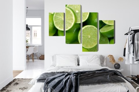 Obraz Wieloczęściowy Połówki Limonki Canvas Naturalny 80x50 LBS-3018-NC80-50_2X20-50_2X20-30