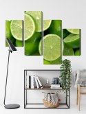 Obraz Wieloczęściowy Połówki Limonki Canvas Naturalny 80x50 LBS-3018-NC80-50_2X20-50_2X20-30