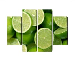 Obraz Wieloczęściowy Połówki Limonki Canvas Naturalny 80x60 LBS-3017-NC80-60_2X20-60_2X20-40