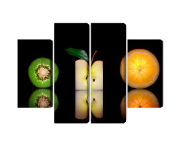 Obraz Wieloczęściowy Połówki Owoców Canvas 80x60 LBS-3042-C80-60_2X20-60_2X20-40