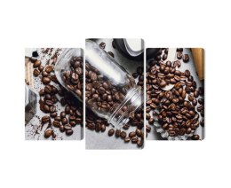 Obraz Wieloczęściowy Składniki Do Przygotowania Kawy Canvas 120x80 LBS-3086-C120-80_1X40-80_2X40-60