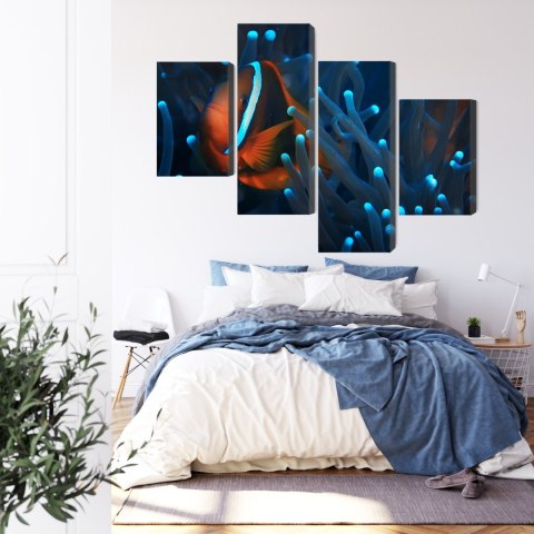 Obraz Wieloczęściowy Błazenek W Anemonie 3D Canvas 120x75 LBS-3666-C120-75_2X30-75_2X30-45